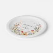 Whimsical Wildflower Trouwpapier Borden Papieren Bordje (Gekanteld)