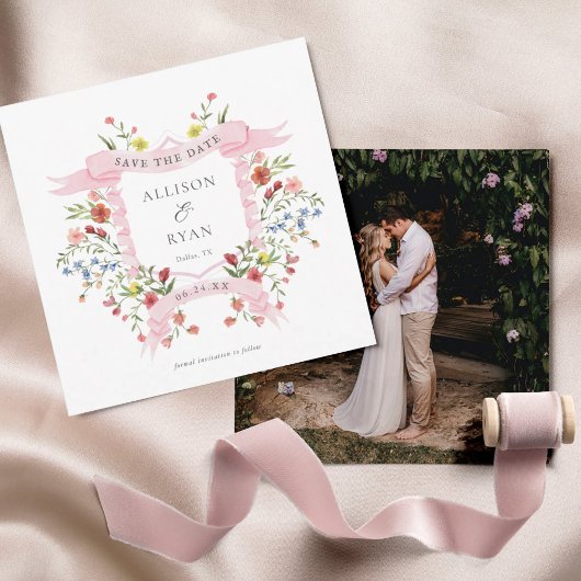 Whimsical Wildflower Trouwvierkant Save The Date