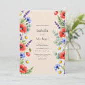 Whimsical Wildflower Uitnodiging Achtergrond (Staand voorkant)