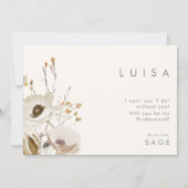 Whimsical Wildflower | Voorstel voor Sage Bridesma Kaart (Achterkant)