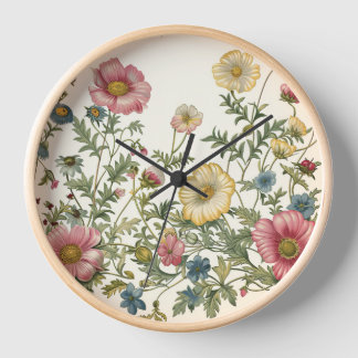 Whimsical Wildflower Wandklok
