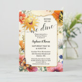 Whimsical Wildflower Watercolor Rehearsal Dinner Kaart (Staand voorkant)