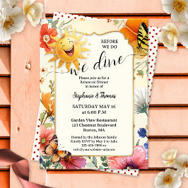 Whimsical Wildflower Watercolor Rehearsal Dinner Kaart