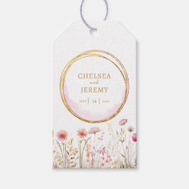 Whimsical Wildflower Waterverf Design bruiloft Cadeaulabel