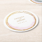 Whimsical Wildflower Waterverf Design bruiloft Ronde Kartonnen Onderzetter (Gebogen)