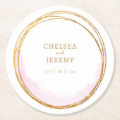 Whimsical Wildflower Waterverf Design bruiloft Ronde Kartonnen Onderzetter (Voorkant)