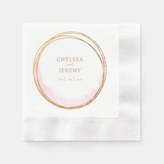 Whimsical Wildflower Waterverf Design bruiloft Servet (Voorkant)