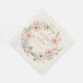 Whimsical Wildflower Waterverf Design bruiloft Servet (Hoek)