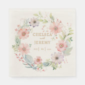 Whimsical Wildflower Waterverf Design bruiloft Servet (Voorkant)