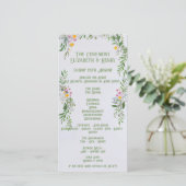 Whimsical Wildflower Wedding Ceremony Uitnodiging (Staand voorkant)