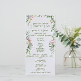 Whimsical Wildflower Wedding Ceremony Uitnodiging