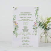 Whimsical Wildflower Wedding Ceremony Uitnodiging Briefpapier (Staand voorkant)