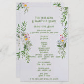 Whimsical Wildflower Wedding Ceremony Uitnodiging Briefpapier (Voorkant / Achterkant)