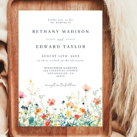 Whimsical Wildflower Wedding Kaart