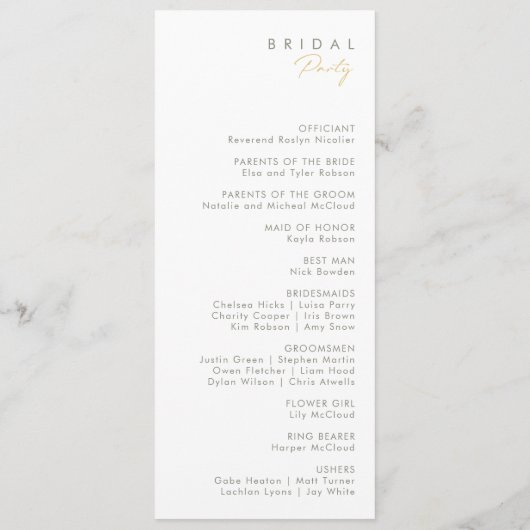 Whimsical Wildflower Wedding Programme Programmakaart (Achterkant)