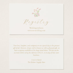 Whimsical Wildflower Wedding Registry Bijeenkomst Visitekaartje