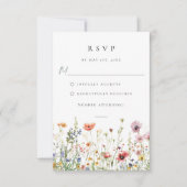 Whimsical Wildflower Wedding RSVP Card (Voorkant)