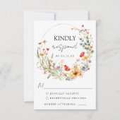 Whimsical Wildflower Wedding RSVP Kaartje (Voorkant)