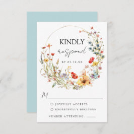 Whimsical Wildflower Wedding RSVP Kaartje