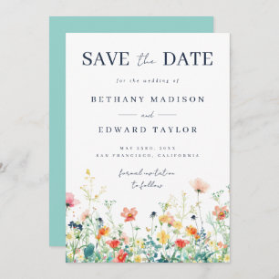 Whimsical Wildflower Wedding Save The Date