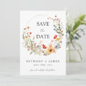 Whimsical Wildflower Wedding Save The Date (Staand voorkant)