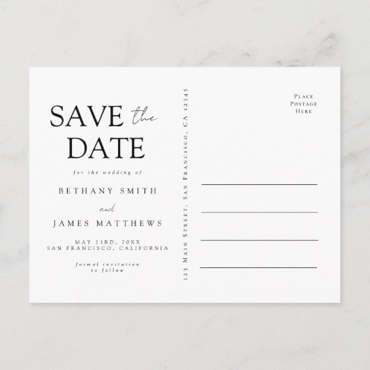 Whimsical Wildflower Wedding Save the Date Uitnodiging Briefkaart (Achterkant)