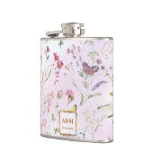 Whimsical Wildflower Wedding Vinyl Verpakte Flask Heupfles (Links)