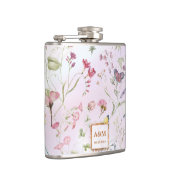 Whimsical Wildflower Wedding Vinyl Verpakte Flask Heupfles (Rechts)