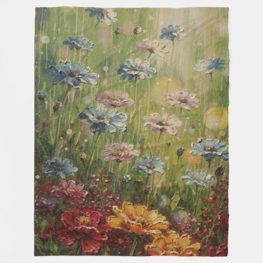 Whimsical Wildflower Weide Fleece Deken (Voorkant)