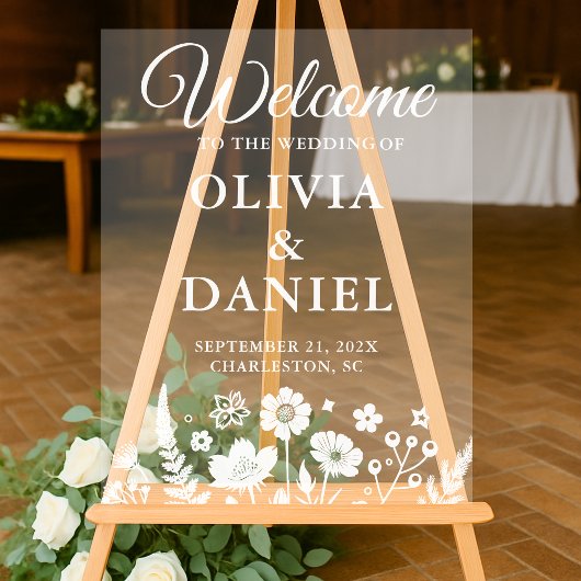 Whimsical Wildflower Welkomstbord Acryl Bord