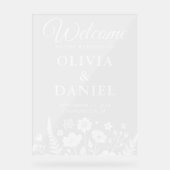 Whimsical Wildflower Welkomstbord Acryl Bord (Voorkant)