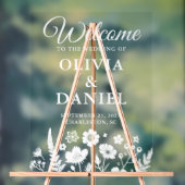 Whimsical Wildflower Welkomstbord Acryl Bord (Neutraal)