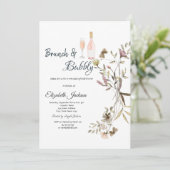 Whimsical WildflowerBrunch & Bubbly Bruiloftsborre Kaart (Staand voorkant)