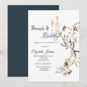 Whimsical WildflowerBrunch & Bubbly Bruiloftsborre Kaart (Voorkant / Achterkant)