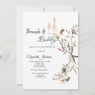 Whimsical WildflowerBrunch & Bubbly Bruiloftsborre Kaart