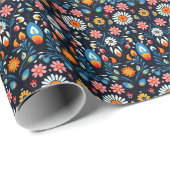 Whimsical Wildflowers Botanische Patroon Cadeaupapier (Rol Hoek)