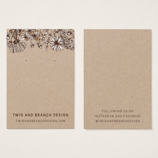 Whimsical Wildflowers Earring Display Kaart (Voorkant /achterkant)