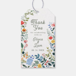Whimsical Wildflowers Elegante Tuin bruiloft Cadeaulabel