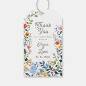 Whimsical Wildflowers Elegante Tuin bruiloft Cadeaulabel (Achterkant)