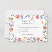 Whimsical Wildflowers Elegante Tuin bruiloft RSVP Kaartje (Voorkant)