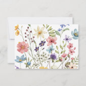 Whimsical Wildflowers Elegante Tuin bruiloft RSVP Kaartje (Achterkant)