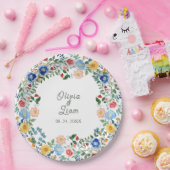 Whimsical Wildflowers Floral Garden Wedding Papieren Bordje (Feest)