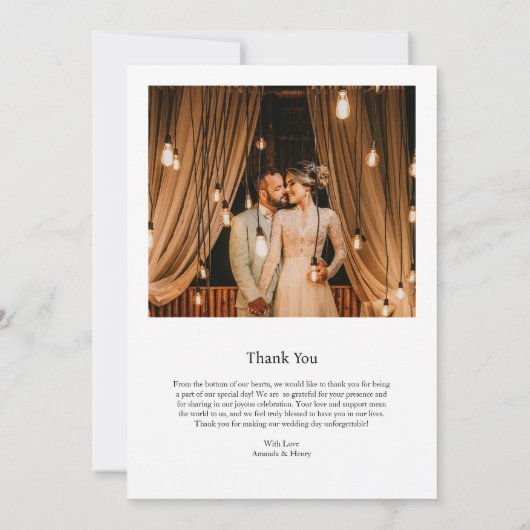 Whimsical Wildflowers Foto Tuin bruiloft Bedankkaart (Achterkant)