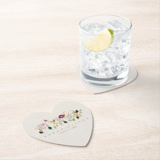 Whimsical Wildflowers Garden Wedding Kartonnen Onderzetters (Insitu)