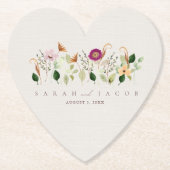 Whimsical Wildflowers Garden Wedding Kartonnen Onderzetters (Voorkant)
