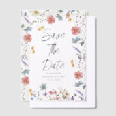 Whimsical Wildflowers Garden Wedding Save the Date Vellum Uitnodigingen (Offset)