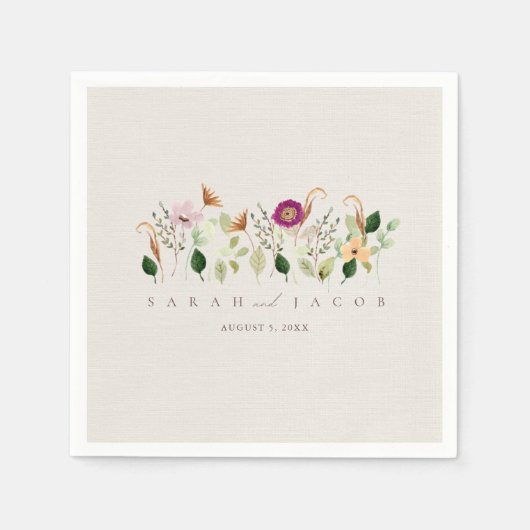 Whimsical Wildflowers Garden Wedding Servet (Voorkant)