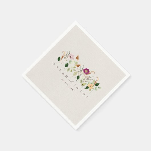 Whimsical Wildflowers Garden Wedding Servet (Hoek)