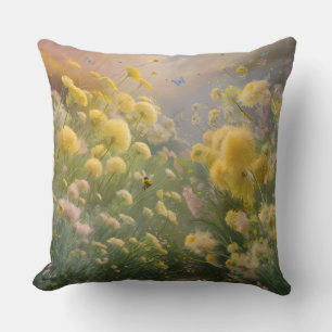 Whimsical Wildflowers kussenovertrek ontwerp Kussen