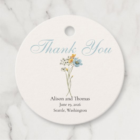 Whimsical Wildflowers Meadow Wedding  Bedankjes Labels (Voorkant)